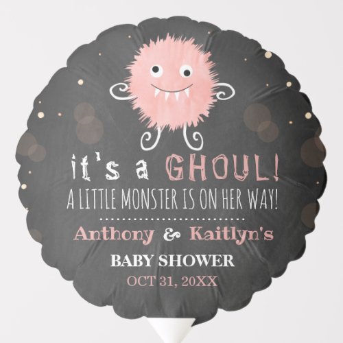 Its A Ghoul Little Monster Halloween Baby Shower Balloon