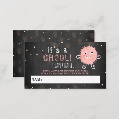 It's A Ghoul! Little Monster Halloween Baby Shower Enclosure Card