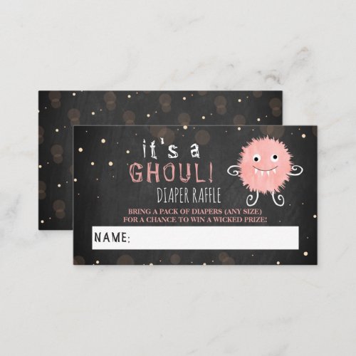 Its A Ghoul Little Monster Halloween Baby Shower Enclosure Card