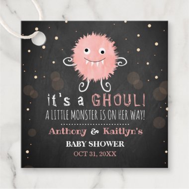 It's A Ghoul! Little Monster Halloween Baby Shower Favor Tags