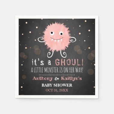 It's A Ghoul! Little Monster Halloween Baby Shower Napkins