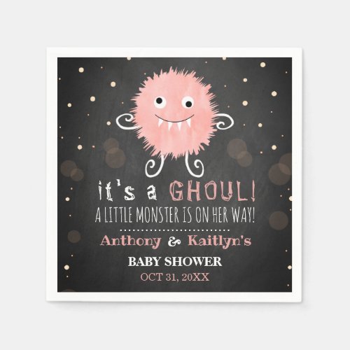 Its A Ghoul Little Monster Halloween Baby Shower Napkins