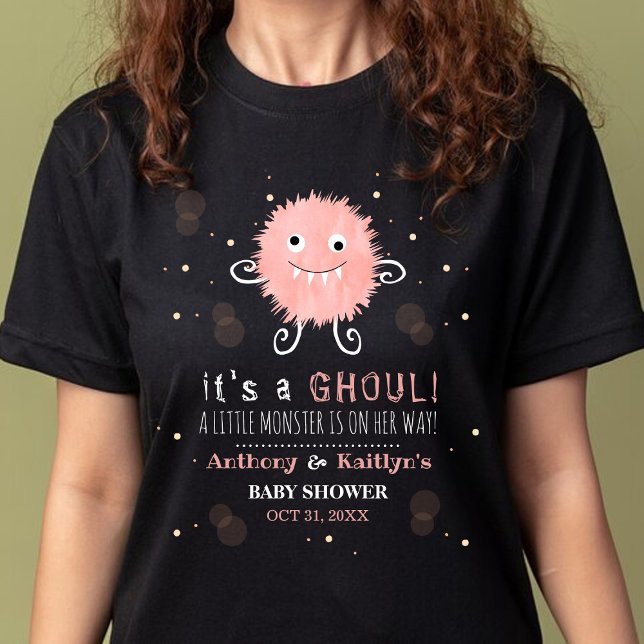 It's A Ghoul! Little Monster Halloween Baby Shower T-Shirt (Creator Uploaded)