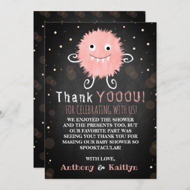 It's A Ghoul! Little Monster Halloween Baby Shower Thank You Card