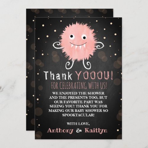 Its A Ghoul Little Monster Halloween Baby Shower Thank You Card