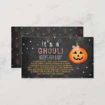 It's A Ghoul! Little Pumpkin Halloween Baby Shower Enclosure Card