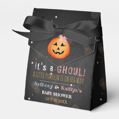 It's A Ghoul! Little Pumpkin Halloween Baby Shower Favor Box