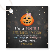 It's A Ghoul! Little Pumpkin Halloween Baby Shower Favor Tags