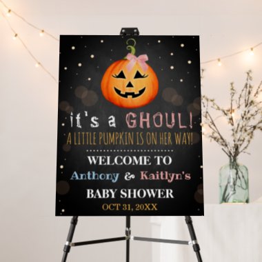 It's A Ghoul! Little Pumpkin Halloween Baby Shower Foam Board