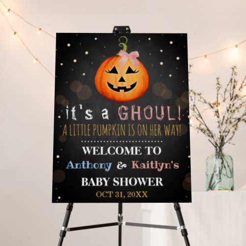 Its A Ghoul Little Pumpkin Halloween Baby Shower Foam Board