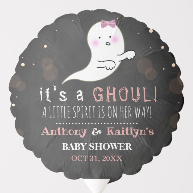 It's A Ghoul! Little Spirit Halloween Baby Shower Balloon (Front)