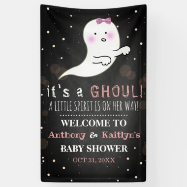 It's A Ghoul! Little Spirit Halloween Baby Shower Banner