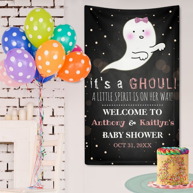 It's A Ghoul! Little Spirit Halloween Baby Shower Banner (Creator Uploaded)