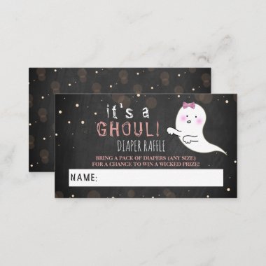 It's A Ghoul! Little Spirit Halloween Baby Shower Enclosure Card