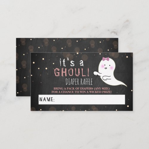Its A Ghoul Little Spirit Halloween Baby Shower Enclosure Card