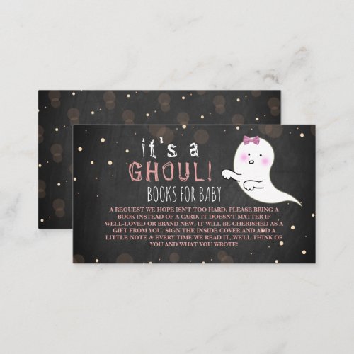 Its A Ghoul Little Spirit Halloween Baby Shower Enclosure Card