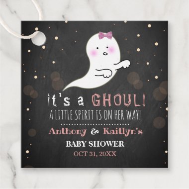 It's A Ghoul! Little Spirit Halloween Baby Shower Favor Tags