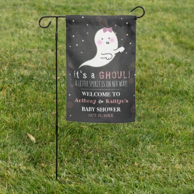 It's A Ghoul! Little Spirit Halloween Baby Shower Garden Flag