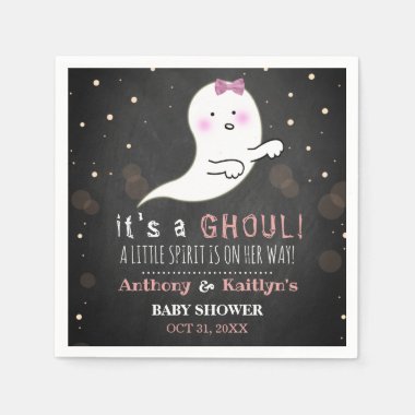 It's A Ghoul! Little Spirit Halloween Baby Shower Napkins