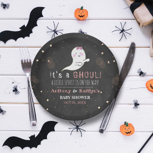 It's A Ghoul! Little Spirit Halloween Baby Shower Paper Plates