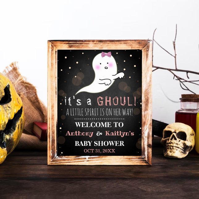 It's A Ghoul! Little Spirit Halloween Baby Shower Poster (Creator Uploaded)
