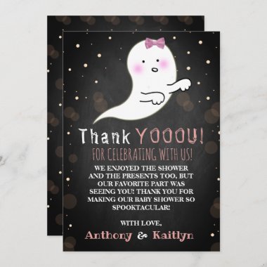 It's A Ghoul! Little Spirit Halloween Baby Shower Thank You Card