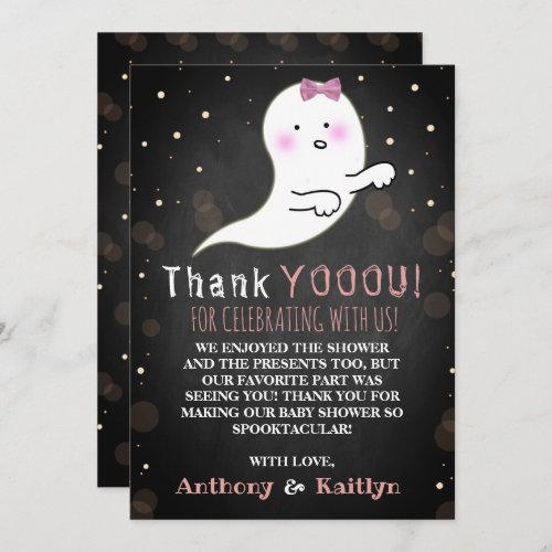 Its A Ghoul Little Spirit Halloween Baby Shower Thank You Card