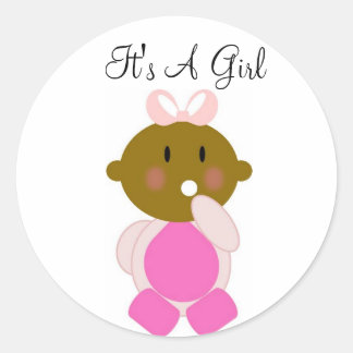 It's A Girl (1) Classic Round Sticker