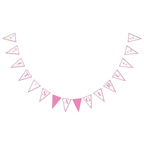 Its A Girl ABC Pastel Colors bunting banner