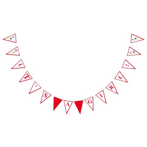 Its A Girl ABC Primary Colors bunting banner