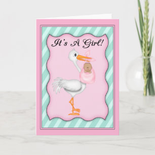 It's a Girl African American Baby Announcement