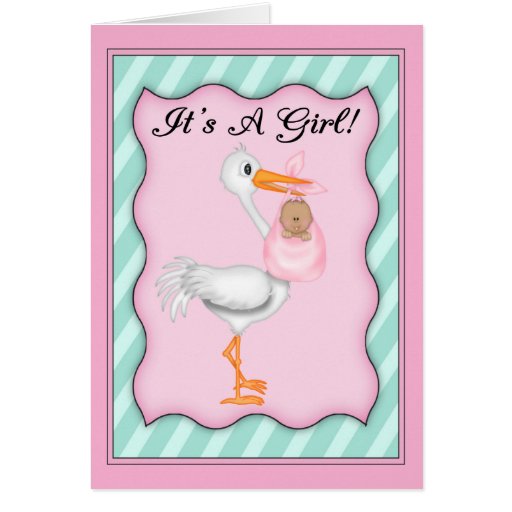 It's a Girl African American Baby Greeting Cards | Zazzle