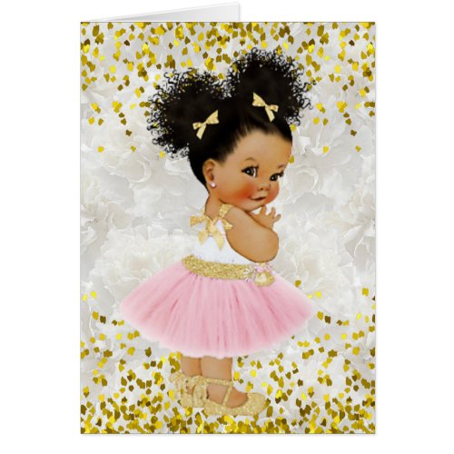 Its a Girl Afro Puffs Baby Ballerina Baby Shower