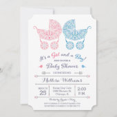 It's a Girl and a Boy! Twins Baby Shower Invite (Front)