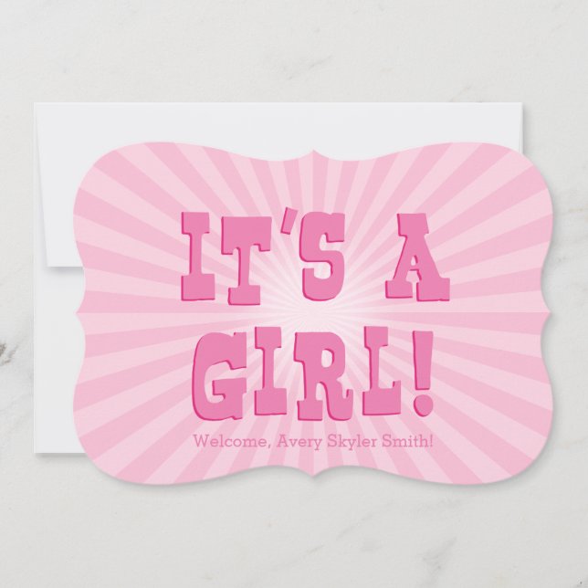 It's A Girl Announcement (Front)