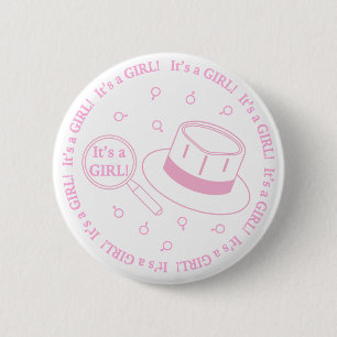 It's a Girl! announcement Button