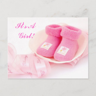 It's A Girl! Announcement Card