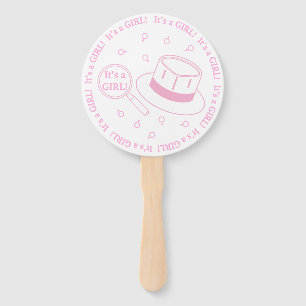 It's a Girl! announcement Hand Fan