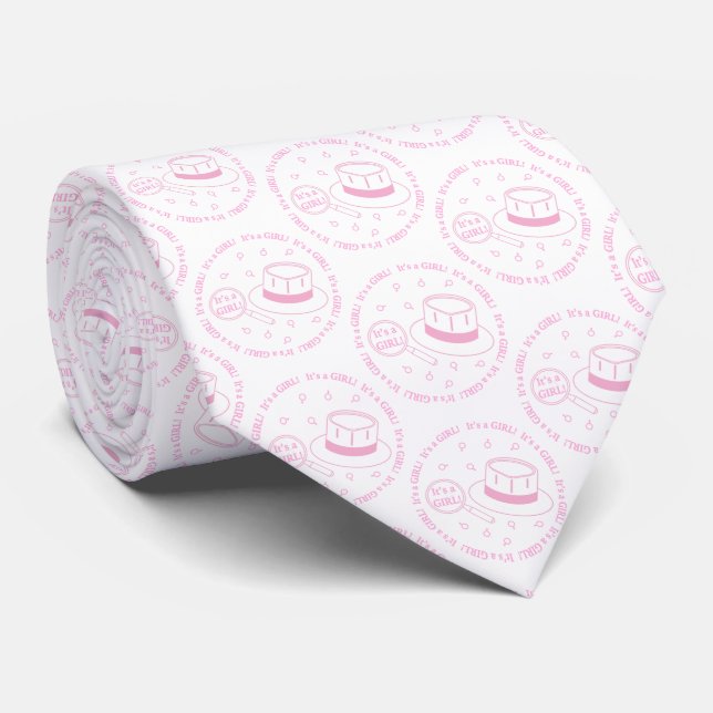 It's a Girl! announcement Neck Tie (Rolled)