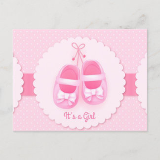 It's A Girl Announcement Postcard