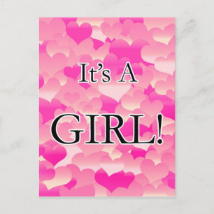 It's A Girl! Announcement Postcard