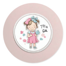 Its a girl babe announcement stickers