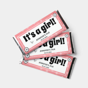 It's a Girl Baby Announcement Hershey Bar Favors