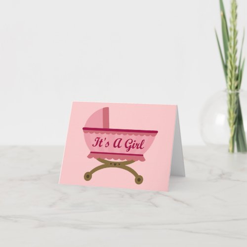 Its A Girl Baby Announcement Note Cards