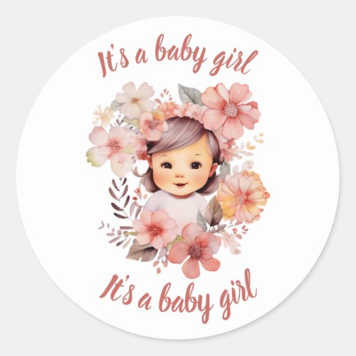 Its a girl baby announcement sticker