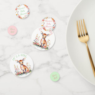 It's a Girl Baby Deer Themed Baby Shower Confetti