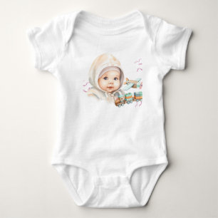 It's a Girl Baby Face Pink Baby  Bodysuit