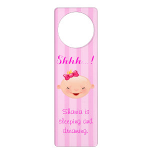 It's a Girl Baby Face Pink Door Hanger