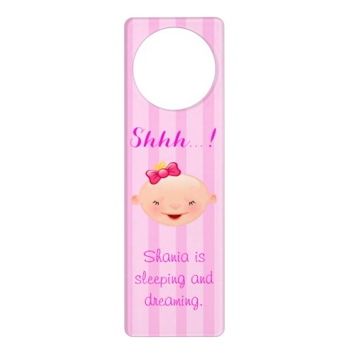 Its a Girl Baby Face Pink Door Hanger