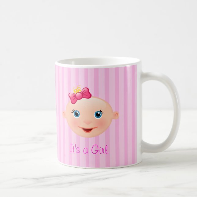 It's a Girl Baby Face Pink - Mug (Right)